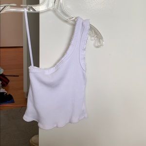URBAN OUTFITTERS white one shoulder top